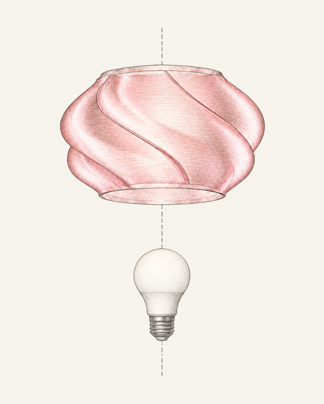 Illustrative exploded view of the Elio ceiling lamp